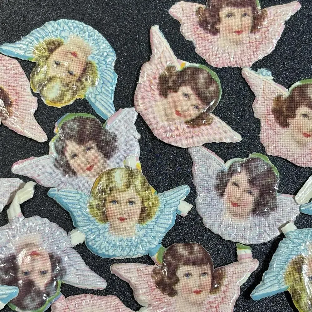 Vintage Embossed Angel Die‎ Cuts Victorian Scrap Christmas Ephemera Lot of 40+